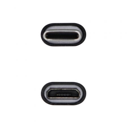 Aisens Mini Adaptador USB-C Macho a Micro-USB Hembra 2.0 Negro
